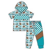 Ensembles de jogging pour enfants en fibre de bambou avec impression personnalisée de football Titans, 95% bambou, 5% élasthanne, tenues à capuche pour bébés et tout-petits