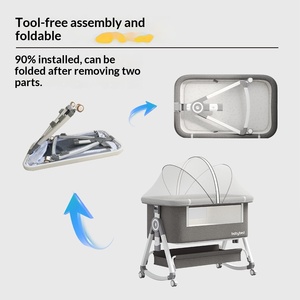 Cuna Portátil Plegable para Bebé, Modelo CS-6, de Tela Afelpada, Móvil, Multifuncional, para Recién Nacidos, Cama Grande para Niños - Product Image 4