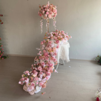 Guirlande de Fleurs Artificielles Blanches en Gros Usine, Bande de Fleurs de Table d'Honneur pour Décoration de Table de Mariée