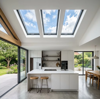 Ventana de Techo Manual de Aleación de Aluminio de Alta Eficiencia Energética BOCHARM, Claraboya Rectangular con Bisagras Laterales para Dormitorio, Cocina y Almacén