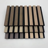 Panneau de fibre de polyester calandre matériau acoustique panneaux muraux couleur bois mdf