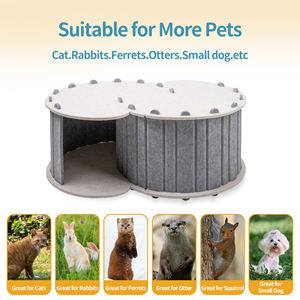 Opvouwbaar Kattentunnelbed Nest 22 Lbs Gesloten Kattenhuis Voor Indoor Krasbestendige Kattengrot - Product Image 3