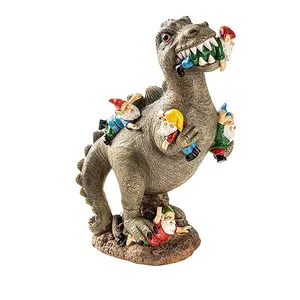 Динозавр съедобный карликовый Юрский Рождественский орнамент статуя Мира из смолы для сада искусство на открытом воздухе Пользовательский логотип