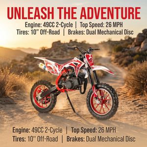 Mini moto de cross para niños con motor de 2 tiempos, motocicleta para jóvenes pilotos BY-047, motor de 2 tiempos potente y eficiente. - Product Image 2