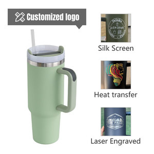 Gobelet isotherme en acier inoxydable H2.0 de 40 oz avec logo personnalisé, tasse à café de voyage de 30 oz avec poignée - Product Image 4