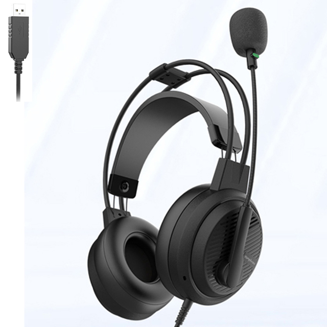 USB Wired Headset with Microphone for Sports for English Exam Listening and Speaking Dialogues Records Voice Input