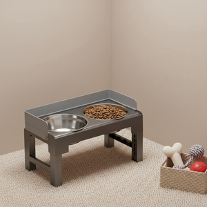 Support de gamelle surélevé anti-étouffement pour animaux de compagnie, hauteur réglable, antidérapant, double gamelle pour chiens et chats - Product Image 1