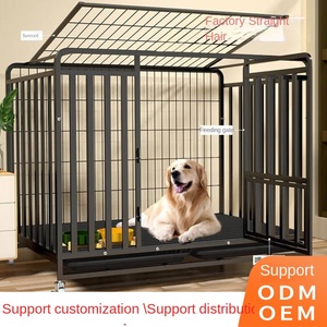 Cage pour chiens robuste et pliable en métal, grande taille, pour extérieur, en acier inoxydable, avec double porte verrouillable, idéale pour les chiens très anxieux - Product Image 2