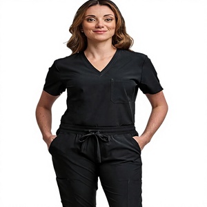 Sweat Absorbent Anti-Bacterial Spandex/Polyester Poplin <b>Nurse</b> <b>Scrub</b> Sets Easy Clean Medical Hospital Uniforms Unisex - Product Image 5