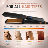 Lisseur de cheveux 2-en-1 à revêtement céramique, plaques flottantes 3D, écran LCD, arrêt automatique, bouclage rapide, chauffe rapide, fer à coiffer compact personnalisé pour salon