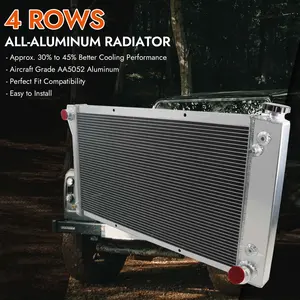 4 Rows Aluminum Radiator For Chevrolet Pickup C/K C10 C20 C30 G10 AT/MT 1967-72