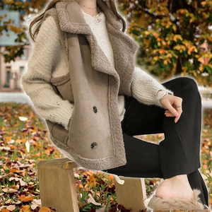 Liu <span class=keywords><strong>Ming</strong></span> Producto popular Moda coreana Chaqueta de invierno Abrigos Chaleco de lana de cordero de imitación sin mangas para mujer Tops Vintage de un solo botón - Product Image 3