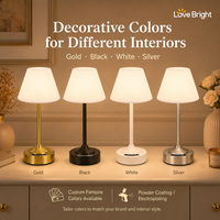 Lampe de table décorative LED sans fil rechargeable, flexible, à courant continu réglable, à économie d'énergie, avec abat-jour en PE, base en métal et commande tactile, pour une protection oculaire simple.