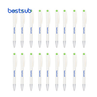 Stylo publicitaire personnalisé BestSub en gros, stylo à pression pour banque, bureau, école, blanc, impression 1 couleur pour étudiants
