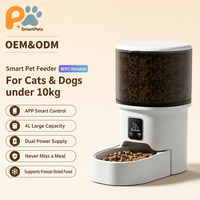 Distributeur automatique de nourriture pour animaux de compagnie, contrôlable via smartphone via WiFi et Bluetooth, alimentation programmée, portionnement, matériau PP pour chiens