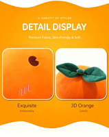 Porte-clés sensoriel lesté personnalisé en peluche orange, breloque de sac, pendentif fruit en peluche doux, mini jouet en peluche mignon Kawaii, cadeau en gros