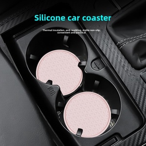 Nouveau produit 2025 Vente en gros Isolation Antidérapant Imperméable Tapis de tasse en silicone Porte-gobelet de voiture Tapis de tasse à eau - Product Image 3