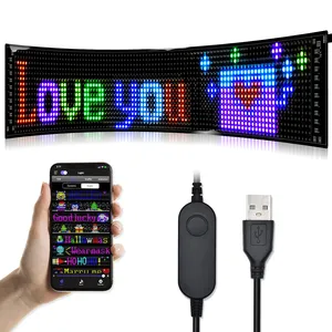 Drop shipping LED Panneau flexible lumineux Publicité LED Signalisation animée Programmable Taxi Signalisation contrôlée par Bluetooth App