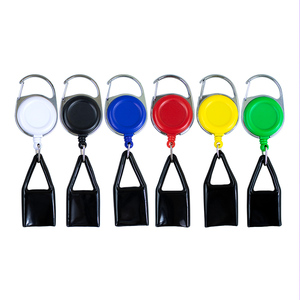 Porte-badge rétractable personnalisé avec logo, clip en plastique, porte-clés rond, style simple automatique, accessoire de rangement, options multicolores - Product Image 3