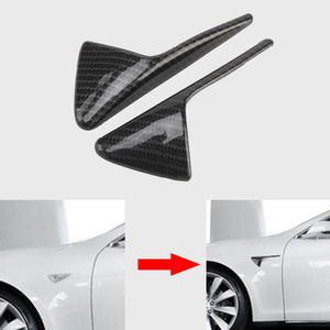 Carbon Fiber Fender Trim Stickers For 2017-2021 Tesla Model 3 Y Side <b>Camera</b> Protection Covers Modern Style Body Decals - Product Image 1