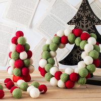 Nouveauté 2024, boules de décoration de Noël intérieures écologiques en laine 100%, tendance, taille personnalisable, emballées