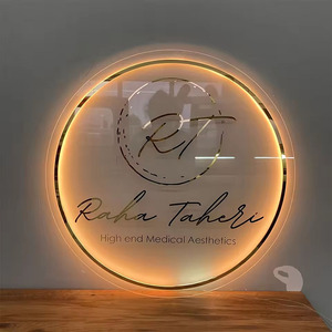 Enseigne lumineuse LED 3D personnalisée pour réception, <span class=keywords><strong>logo</strong></span> rétroéclairé en acrylique, enseigne lumineuse pour salon de coiffure, enseigne commerciale illuminée pour bâtiment - Product Image 4
