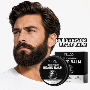 Bálsamo para Barba de Helichrysum, Calmante para la Piel Debajo de la Barba, Reduce la Descamación, Nutritivo con Aceite de Jojoba y Manteca de Karité, Etiqueta Personalizada para Hombres - Product Image 1