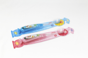 Cepillo de dientes desechable luminoso para niños con cabezal suave, limpieza de lengua, agarre cómodo y base con ventosa de diseño vertical - Product Image 5