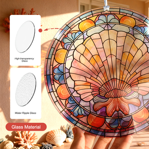Atrapasueños de Vidrio con Patrón Animal Estilo Art Deco, Adorno Colgante para Ventana de Vidrio Tintado, Temática Oceánica, Forma Redonda, Arte de Pared para Hogar y Exterior - Product Image 2