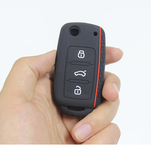 Housse de <span class=keywords><strong>clé</strong></span> de voiture pliable en silicone avec <span class=keywords><strong>protection</strong></span> pour <span class=keywords><strong>Volkswagen</strong></span> Sagitar POLO Tiguan Touareg Bora Golf - Product Image 6