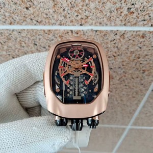 Montre de rue de qualité supérieure, boîtier en acier inoxydable or rose, mouvement tridimensionnel exquis, montre mécanique automatique pour homme - Product Image 1