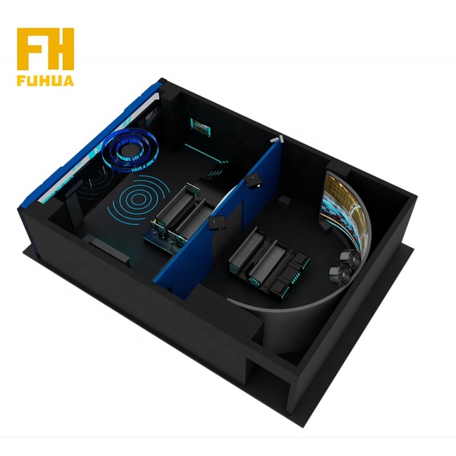 Indoor Commercial Orbital Immersive Experience 180 Degree Track Cinema 6 DOF Dynamic Motion Platform Naked Eye 9D Arc Screen