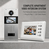 Système de contrôle d'accès vidéo pour 8 maisons/appartements, avec lecteur de carte RFID, mot de passe et clavier mécanique pour entrée de porte