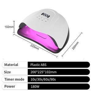 Lampe UV portable 2025 à succès, 180W haute puissance, LED lumière rouge, machine de manucure professionnelle avec prises US/EU pour femmes - Product Image 2