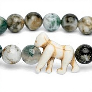 Bracelet de suivi des gorilles Fahlo, perles pour suivre le parcours des gorilles réels, soutient la conservation de la faune, 20 cm, élastique - Product Image 3