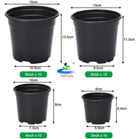 Plantes de jardin jetables poussent pot de fleur noir 1 3 5 7 gallons petits pots de pépinière pots de pépinière en plastique