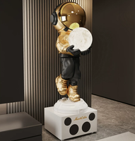 Sculpture en résine réaliste peinte à la main, modèle de fée astronaute bouddhiste anime, ornement de lumière lunaire, décoration intérieure de maison de style dessin animé