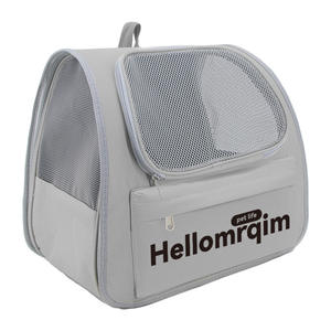 Sac à dos portable respirant grande capacité pour chat et chien avec matériaux en lin et plastique, style dessin animé, lit-caverne pour chat, personnalisable - Product Image 2