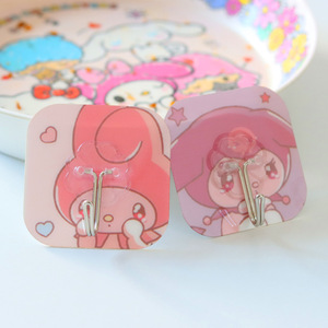 Cute Cartoon <b>Adhesive</b> <b>Hooks</b> 3kg Load Square Wall Mounted Kitchen Bathroom Storage No Drilling Traceless <b>Hook</b> - Product Image 3