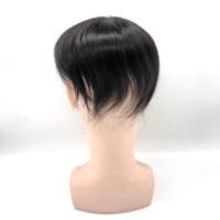 AU Durable Naturel Délié Mâle Perruques Système De Remplacement De Cheveux Humains Base De Soie Top Respirant Prothèse Capillaire Pour Hommes
