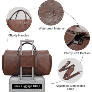 Sac de voyage convertible personnalisé 2 en 1, sac de <span class=keywords><strong>costume</strong></span> suspendu de luxe, sac de voyage pour femme et homme, sac de vêtement en cuir avec poche pour chaussures - Product Image 5