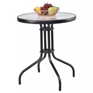 Garden Outdoor Tempered Water Waving Glass <b>Table</b> Top <b>Round</b> Metal <b>Table</b> JYGT1 Outdoor Tempered <b>Table</b> Glass <b>Table</b> <b>Patio</b> Garden Tab - Product Image 4