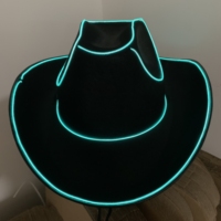 Chapeau de cowboy à lumière LED clignotant El Wire Hat clignotant Lights Cowgirl/boy Bride Hat Christmas Wedding