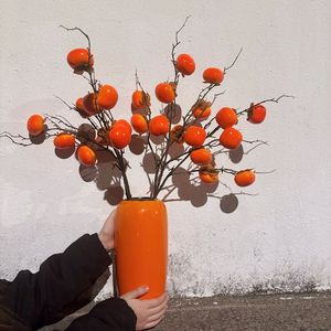 Ramas de Fruta de Caqui Artificial Moldeadas por Inyección para Decoración del Hogar, Regalos de Inauguración y Accesorios para Bodas - Product Image 2