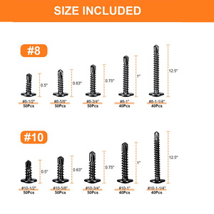 Tapping Screws 410 Stainless Steel Phillips Head Round Washer Drill Self Drilling Screw Set For Metal Imperial Size - Product Image 1