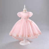 Offre Spéciale maille broderie enfants princesse robe de bal formelle fête d'anniversaire robes enfants vêtements fille robe de mariée