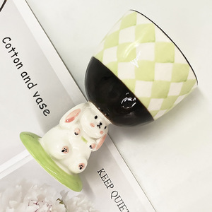 ถ้วยไอศกรีมรูปกระต่ายอีสเตอร์น่ารัก ถ้วยเซรามิกรูปกระต่าย 3 มิติ ถ้วยขนมหวาน - Product Image 3