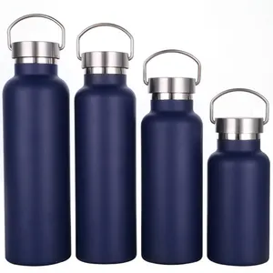 Home and outdoor round self-driving travel tour direct drinking 304 stainless steel 500ml vacuum flask water bottles with lids
