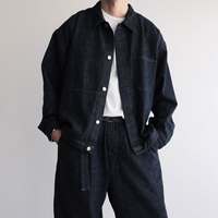 Ensemble veste et jean en denim indigo sur mesure YAXI OEM, coupe décontractée, style workwear épuré, ensemble assorti pour homme