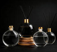 Flacon vide de luxe pour diffuseur d'huiles essentielles 50 ml avec bouchon à vis, flacon de parfum rond en verre mat estampé à chaud